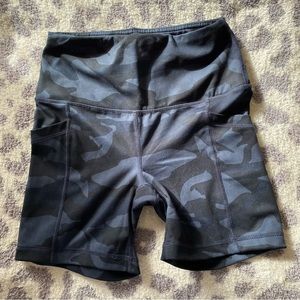 camo biker shorts